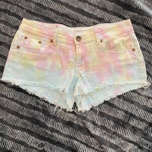 ✨Pick 3 for $15✨ 
Vibrant Pink Yellow and Blue Tie-Dye Jean Shorts
